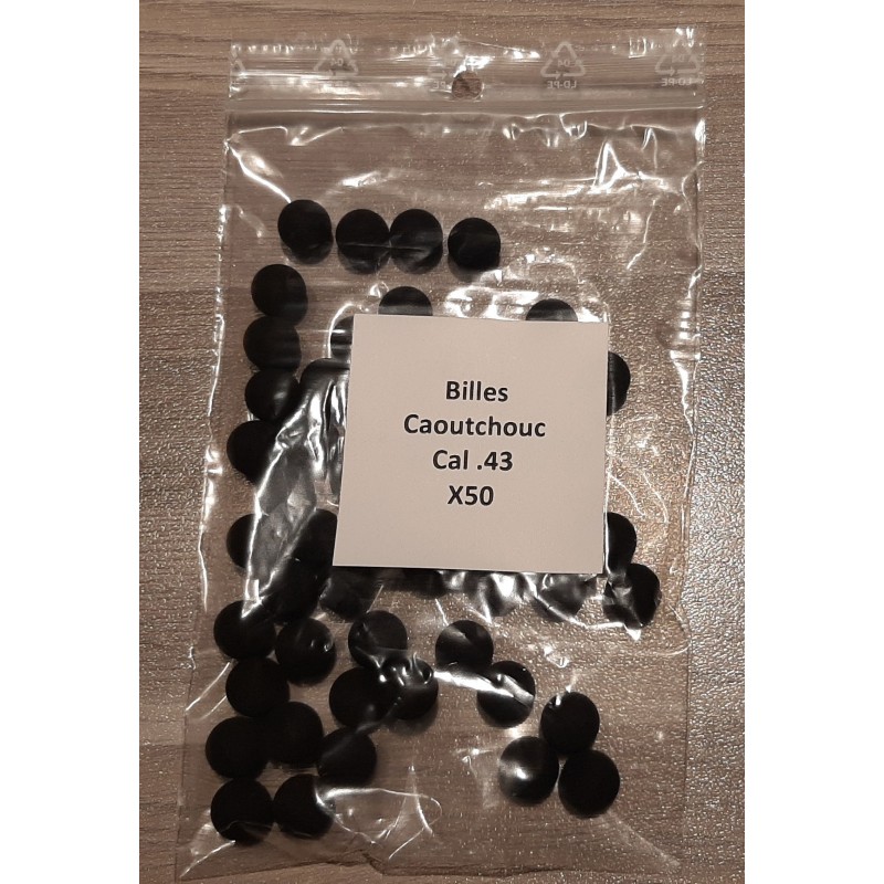 Billes T4E 0.43 CAOUTCHOUC Sachet de 50 billes